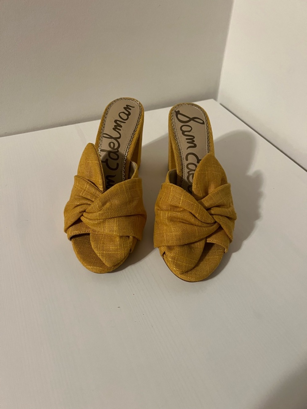 Sam Edelman Yellow Knot Front Mules